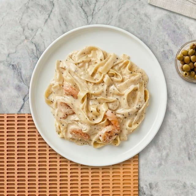 Shrimp Alfredo.
