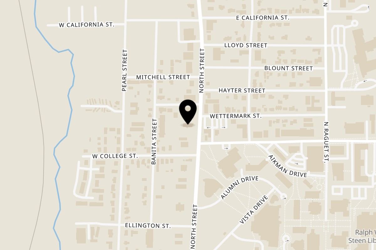Map showing the location of Napolis Italian Restaurant on 2119 North St in Nacogdoches